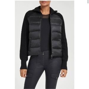 ANATOMIE kit Wool Blend Knit Sweater Down puffer jacket in black Sz M